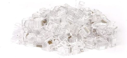 Seefeful 100 PackRJ9/RJ10/RJ22 4P4C الهاتف وحدات سلك الهاتف موصل محول تجعيد (4P4C) in Kuwait