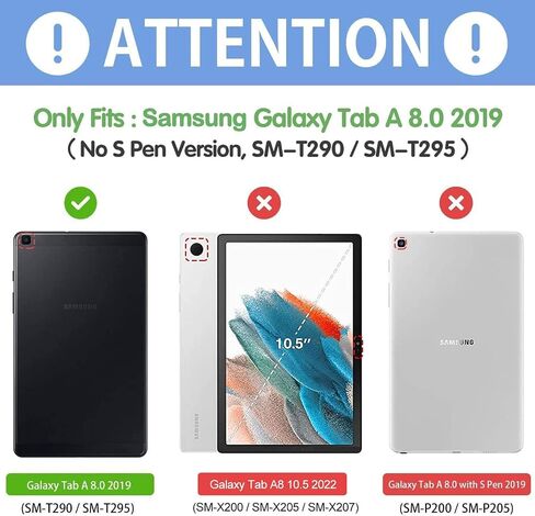 حافظة ProCase رفيعة لجهاز Galaxy Tab A 8.0 2019 T290 T295، غطاء خفيف ثلاثي الطي وغطاء صلب قابل للطي لجهاز Galaxy Tab A 8.0 بوصة 2019 بدون طراز S Pen SM-T290 (Wi-Fi) SM-T295 (LTE) - رمادي in Kuwait