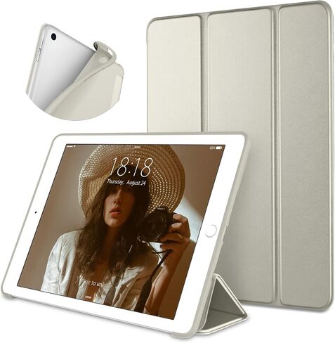 حافظة DTTO لجهاز iPad 9.7 2018 iPad 6th Generation / 2017 iPad 5th Generation Case، غطاء ذكي خفيف الوزن مناسب مع حافظة خلفية ناعمة من مادة TPU لجهاز iPad 9.7 2018/2017 [نوم/تنبيه تلقائي] - ذهبي وردي in Kuwait