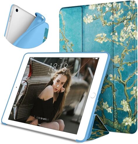 حافظة DTTO لجهاز iPad 9.7 2018 iPad 6th Generation / 2017 iPad 5th Generation Case، غطاء ذكي خفيف الوزن مناسب مع حافظة خلفية ناعمة من مادة TPU لجهاز iPad 9.7 2018/2017 [نوم/تنبيه تلقائي] - ذهبي وردي in Kuwait