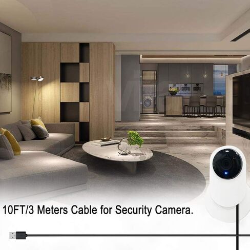 SIOCEN 10FT USB Power Extension Cable for WyzeCam Pan,WyzeCam,Echo Dot Kasa Cam,Yi Camera,YI Dome Home,Oculus Go,Furbo Dog,Nest Cam,Blink,Cloud Camera,Netvue,Security Camera Charging Cord in Saudi Arabia