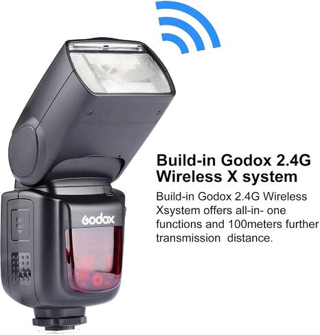 Godox V860II-N Camera Flash for Nikon Flash Speedlite Speedlight Light,2.4G HSS 1/8000s,650 Full-Power Flashes,11.1V/2000mAh Li-ion Battery,1.5s Recycle Time+12 Color Filters+Softbox+Diffuser+Refletor in Saudi Arabia