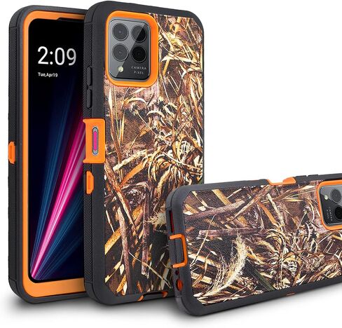 Customerfirst for Revvl 6X Pro 5G, Revvl 6 Pro 5G Phone Phone Holster Phone Case with Built-in Screen Protector Swivel Belt Clip Heavy Duty Full Body Protection Shockproof Kickstand Cover (Black) in Kuwait