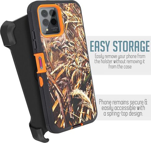 Customerfirst for Revvl 6X Pro 5G, Revvl 6 Pro 5G Phone Phone Holster Phone Case with Built-in Screen Protector Swivel Belt Clip Heavy Duty Full Body Protection Shockproof Kickstand Cover (Black) in Kuwait