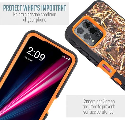 Customerfirst for Revvl 6X Pro 5G, Revvl 6 Pro 5G Phone Phone Holster Phone Case with Built-in Screen Protector Swivel Belt Clip Heavy Duty Full Body Protection Shockproof Kickstand Cover (Black) in Kuwait