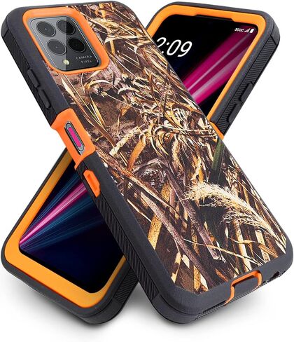 Customerfirst for Revvl 6X Pro 5G, Revvl 6 Pro 5G Phone Phone Holster Phone Case with Built-in Screen Protector Swivel Belt Clip Heavy Duty Full Body Protection Shockproof Kickstand Cover (Black) in Kuwait