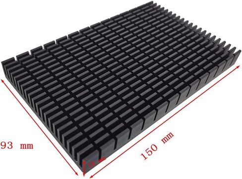 YVSPTIK Aluminum Heat Sink Heatsink Module Cooler Fin Heat Radiator Board Cooling for Amplifier Transistor Semiconductor Devices Black Tone 150mm (L) x 93mm (W) x15mm (H) in Saudi Arabia