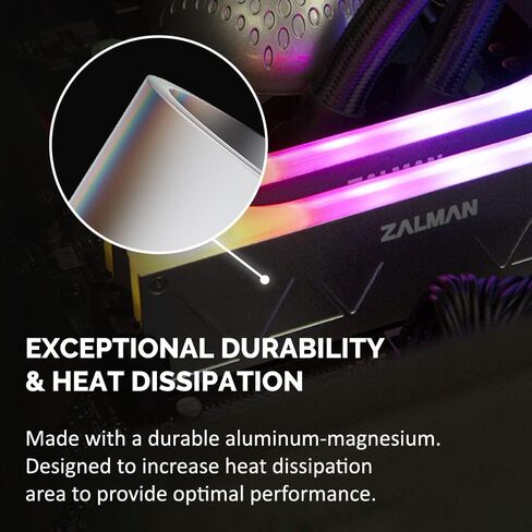 Zalman ARGB DDR Memory RAM Cooler، مجموعة مبدد حرارة RGB DDR لـ DDR5 / DDR4 / DDR3، سبائك الألومنيوم (ZM-MH10) 2-Pack in Kuwait