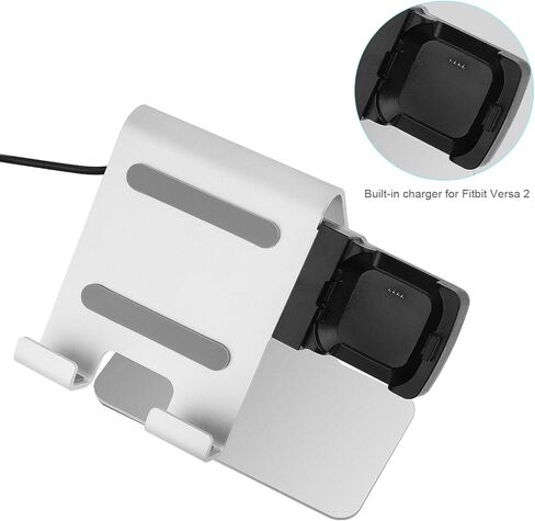 Tranesca 2-in-1 Charger Compatible with Fitbit Versa 2 - Tranesca Versa 2 Charging Stand/Charging Dock/Charging Cradle Compatible with Fitbit Versa 2 and Cell Phone in Kuwait