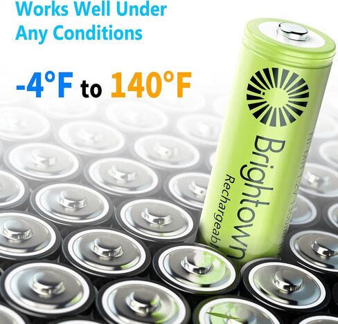Brightown 12-Pack Rechargeable AAA Batteries, 600mAh NiMH Precharged Triple A Solar Batteries for Solar Lights and Household Devices, Low-self Discharge, Up to 1200 Cycle Times, UL Certified, 1.2V in Kuwait
