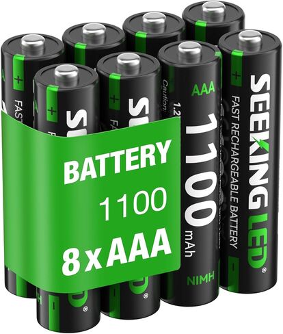 SEEKING LED بطاريات AAA قابلة لإعادة الشحن 16 قطعة، 1200 بطاريات AAA تقنية، بطارية Ni-MH 1100 مللي أمبير AAA، بطارية AAA منخفضة التفريغ الذاتي 1.2 فولت، مع 4 × صناديق حماية البطارية in Kuwait