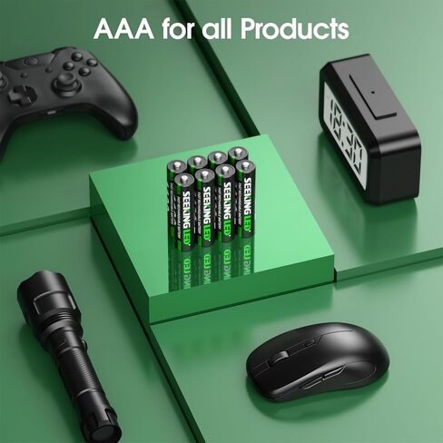 SEEKING LED بطاريات AAA قابلة لإعادة الشحن 16 قطعة، 1200 بطاريات AAA تقنية، بطارية Ni-MH 1100 مللي أمبير AAA، بطارية AAA منخفضة التفريغ الذاتي 1.2 فولت، مع 4 × صناديق حماية البطارية in Kuwait