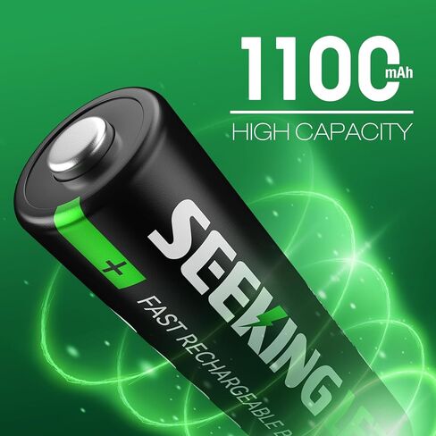 SEEKING LED بطاريات AAA قابلة لإعادة الشحن 16 قطعة، 1200 بطاريات AAA تقنية، بطارية Ni-MH 1100 مللي أمبير AAA، بطارية AAA منخفضة التفريغ الذاتي 1.2 فولت، مع 4 × صناديق حماية البطارية in Kuwait