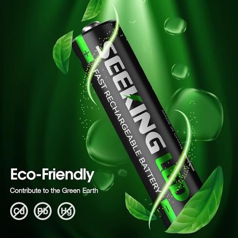 SEEKING LED بطاريات AAA قابلة لإعادة الشحن 16 قطعة، 1200 بطاريات AAA تقنية، بطارية Ni-MH 1100 مللي أمبير AAA، بطارية AAA منخفضة التفريغ الذاتي 1.2 فولت، مع 4 × صناديق حماية البطارية in Kuwait