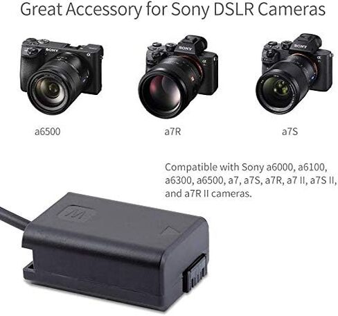 ANDYCINE Dummy Battery Spring Cable DC Coupler Compatible with Sony A6000,A6100,A6300, A6500, A7,A7S,A7R, a7 II, a7S II, and a7R II DSLR Cameras Special Designed for FEELWOLR F6/ ANDYCINE A6 in Kuwait