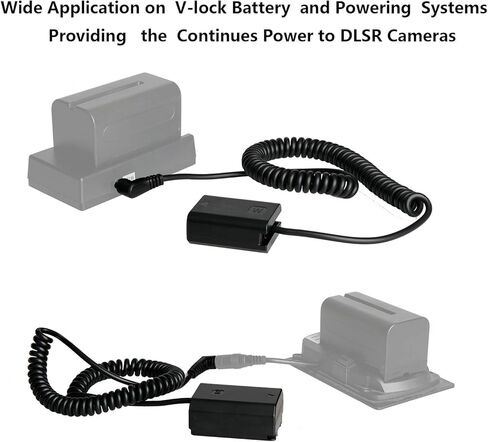 ANDYCINE Dummy Battery Spring Cable DC Coupler Compatible with Sony A6000,A6100,A6300, A6500, A7,A7S,A7R, a7 II, a7S II, and a7R II DSLR Cameras Special Designed for FEELWOLR F6/ ANDYCINE A6 in Kuwait
