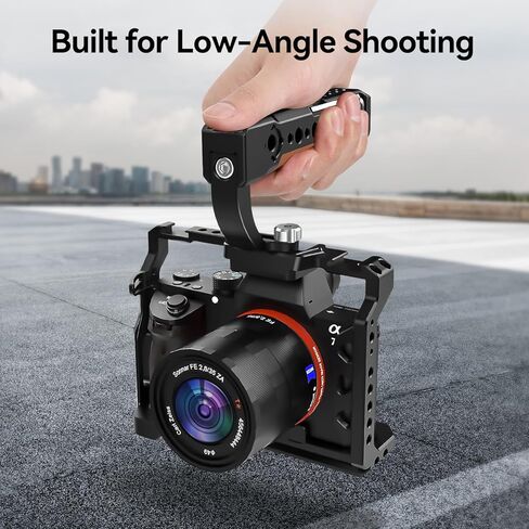 مقبض علوي من Takerers مع دبابيس تحديد موقع ARRI مقاس 3/8 بوصة لقفص الكاميرا، مفتاح ربط سداسي مدمج لكاميرا DSLR، قبضة خشبية متوافقة مع مقابض SmallRig وأقفاص الكاميرا وأدوات الفيديو in Kuwait