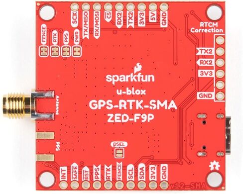 سبارك فن نظام تحديد المواقع العالمي (GS-RTK-SMA Breakout-ZED-F9P (Qwiic)-استقبال متزامن لنظام تحديد المواقع العالمي (GPS)، غاليليو بيدو عالي الدقة 10 ملم، دقة ثلاثية الابعاد يستقبل نطاقات L1C/A & L2C in Saudi Arabia