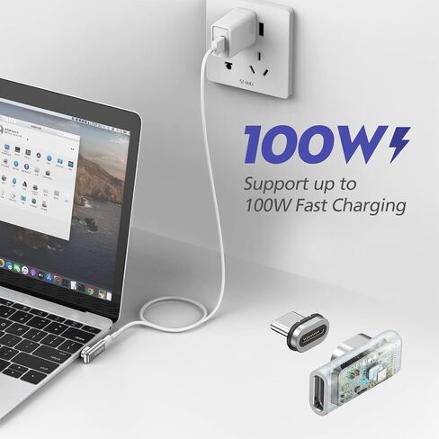 COCIMA USB C Magnetic Adapter [2 Pack] USB C to USB C 100W DC 20V/5A Support 40Gbps 4K@60Hz [24 Pin] Video Output, Thunderbolt 3 Cable for MacBook Pro/Air Tablet Phone and More USB-C Devices in Saudi Arabia