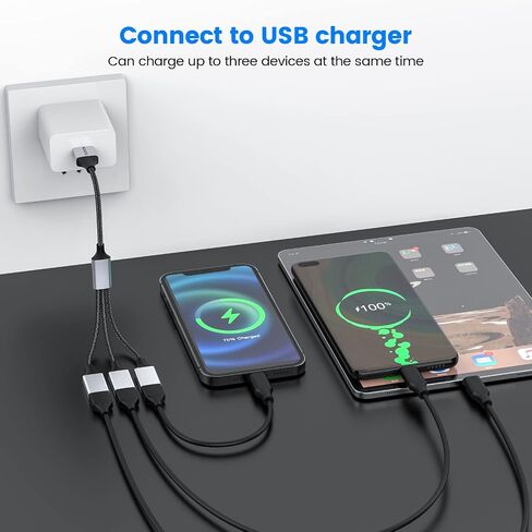 MOGOOD USB 1 to 3 Port Splitter Cable Type A 1 Male to 3 Female in Kuwait