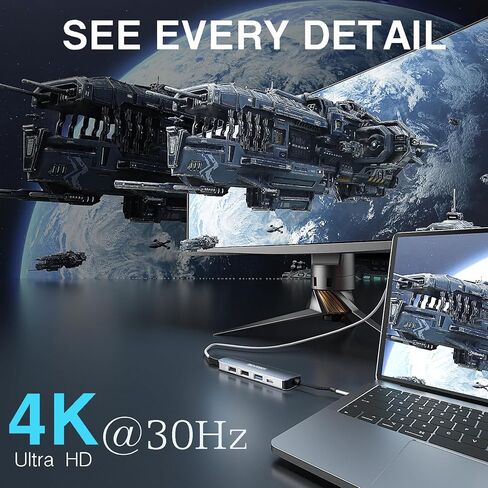 USB C HUB, USB-C Multiport Adapter, Type C HUB 5 in 1 with 4K HDMI, 100W Power Delivery, 3 USB 3.0/2.0 Data Ports for MacBook Pro/Air, iPad Pro, iPhone 15/15 Plus/15 Pro/15 Pro Max in Kuwait