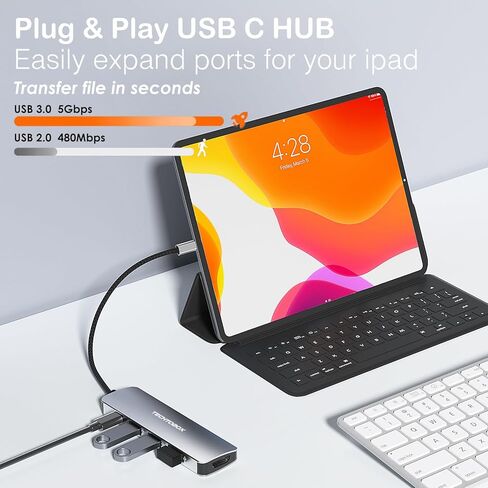 USB C HUB, USB-C Multiport Adapter, Type C HUB 5 in 1 with 4K HDMI, 100W Power Delivery, 3 USB 3.0/2.0 Data Ports for MacBook Pro/Air, iPad Pro, iPhone 15/15 Plus/15 Pro/15 Pro Max in Kuwait