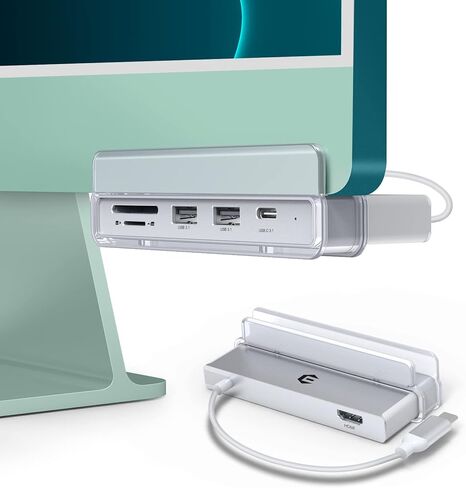 6 in 1 USB C Hub Adapter, HOPDAY iMac USB Hub for iMac 24 Inch 2021 iMac, Accessories with 4K HDMI, 10Gbps USB C and USB 3.1 Gen2 Type-A, SD/TF Card Readers for MacBook Air/Pro M1, Surface in Kuwait