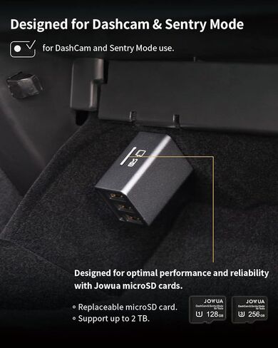 JOWUA 3 Port USB HUB مع قارئ DashCam متوافق مع Tesla Model 3، Model Y Glovebox، دعم OTG، 3X USB-A Port Support USB 3.0 in Kuwait