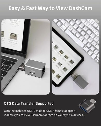 JOWUA 3 Port USB HUB مع قارئ DashCam متوافق مع Tesla Model 3، Model Y Glovebox، دعم OTG، 3X USB-A Port Support USB 3.0 in Kuwait