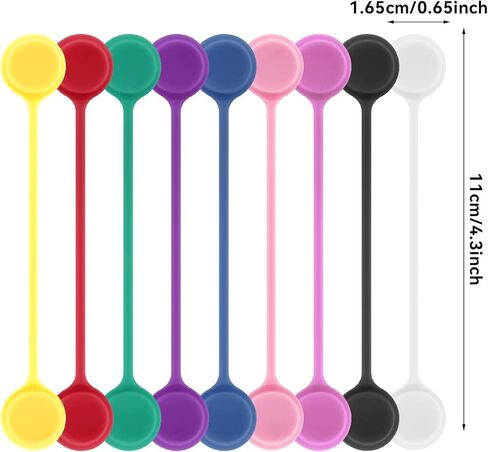 Magnetic Cable Ties - Reusable Silicone Magnetic Twist Ties(9 Colors - 12 Pack) for Bundling and Organizing Cable & Cord, Hanging & Holding Stuff, Book Markers, and Fridge Magnets in Kuwait