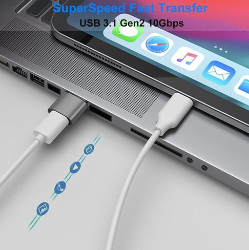 USB to USB C Adapter, Type C to USB 3.1 Adapter 10Gbps Compatible with iPhone 17 16 15 14 13 12, Samsung Galaxy S25 S24 S23 S22 S21, MacBook, PC, Laptop (Grey) in Kuwait