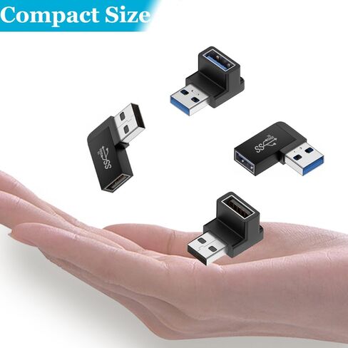 Warmstor 4 حزمة 10 جيجابت في الثانية USB 3.0 ذكر إلى شاحن أنثي 90 درجة الزاوية اليمنى تمديد كابلات USB موصل 4 أنواع دعم 3A سرعة الشحن in Kuwait