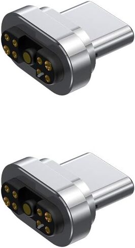 وصلة محول مغناطيسي 9 دبابيس حزمة راس (عبوتان) محول مغناطيسي متوافق مع USB نوع C 9 دبابيس 100 واط ماج سيف الى USB C لاجهزة ماك بوك وايباد برو/اير واللاب توب والتابلت والمزيد من اجهزة USB نوع C in Kuwait