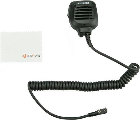 ITSPWR Bundle Containing: Standard Horizon MH-73A4B Submersible Speaker Microphone, Built-in Rotating Clip, Broad Compatibility, and ITSPWR Cleaning Cloth in Kuwait