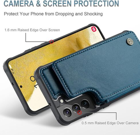 Vinich for Samsung Galaxy S22 Plus Wallet Case with Card Holder, Black in Kuwait