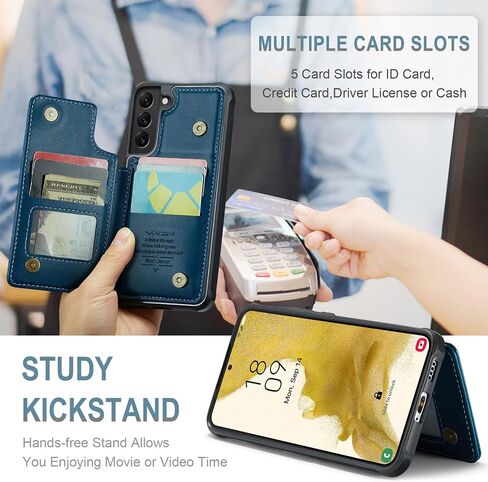 Vinich for Samsung Galaxy S22 Plus Wallet Case with Card Holder, Black in Kuwait