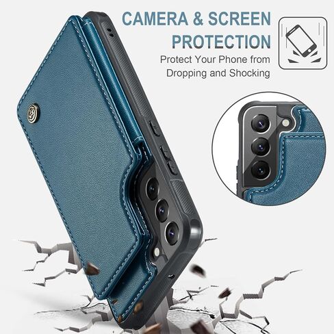Vinich for Samsung Galaxy S22 Plus Wallet Case with Card Holder, Black in Kuwait