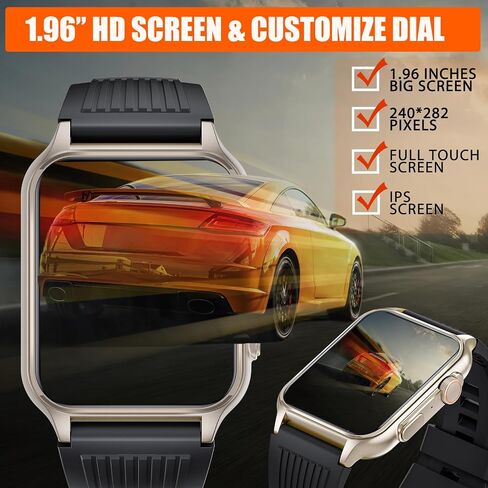 VOPOCO Military Smart Watch for Men Women(Bluetooth Call & Answer), 1.96" Big Screen 5ATM Waterproof Rugged Outdoor Smartwatches with Heart Rate Sport Tactical Smartwatch for Android iOS Black in Kuwait