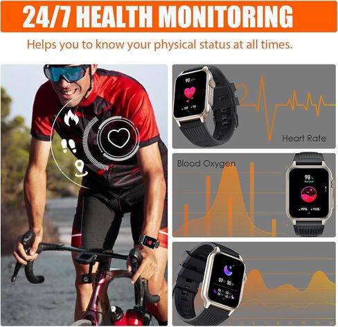 VOPOCO Military Smart Watch for Men Women(Bluetooth Call & Answer), 1.96" Big Screen 5ATM Waterproof Rugged Outdoor Smartwatches with Heart Rate Sport Tactical Smartwatch for Android iOS Black in Kuwait
