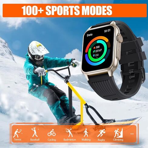 VOPOCO Military Smart Watch for Men Women(Bluetooth Call & Answer), 1.96" Big Screen 5ATM Waterproof Rugged Outdoor Smartwatches with Heart Rate Sport Tactical Smartwatch for Android iOS Black in Kuwait