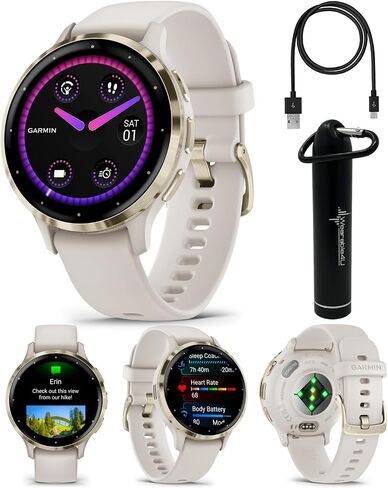 Wearable4U Garmin Venu 3: ساعة ذكية من الفولاذ المقاوم للصدأ فضي مقاس 45 مم | شاشة AMOLED مقاس 1.4 بوصة عمر بطارية يصل إلى 14 يومًا | ساعة رجالية متعددة الرياضات - حجر أبيض | حزمة هدايا ميزات الصحة واللياقة البدنية المتقدمة in Saudi Arabia