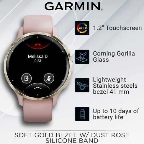 Wearable4U Garmin Venu 3: ساعة ذكية من الفولاذ المقاوم للصدأ فضي مقاس 45 مم | شاشة AMOLED مقاس 1.4 بوصة عمر بطارية يصل إلى 14 يومًا | ساعة رجالية متعددة الرياضات - حجر أبيض | حزمة هدايا ميزات الصحة واللياقة البدنية المتقدمة in Kuwait
