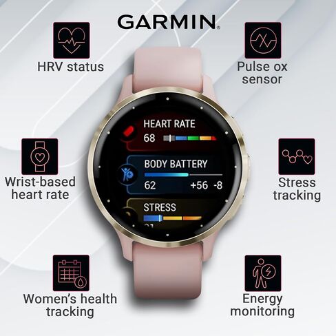 Wearable4U Garmin Venu 3: ساعة ذكية من الفولاذ المقاوم للصدأ فضي مقاس 45 مم | شاشة AMOLED مقاس 1.4 بوصة عمر بطارية يصل إلى 14 يومًا | ساعة رجالية متعددة الرياضات - حجر أبيض | حزمة هدايا ميزات الصحة واللياقة البدنية المتقدمة in Kuwait
