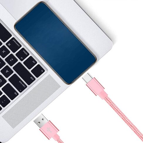 كابل USB إلى USB C (5 حزم، 3/3/6/6/10FT)، كابل USB A إلى النوع C، سلك نقل مزامنة مجدول من النايلون للشحن السريع، شاحن USB C للهاتف 16/15/iPad، وGalaxy S/Note/A، وPixel والمزيد | كابل نقل بيانات USB A إلى النوع C، بسرعة 480 ميجابت في الثانية، سلك شاحن متين in Kuwait