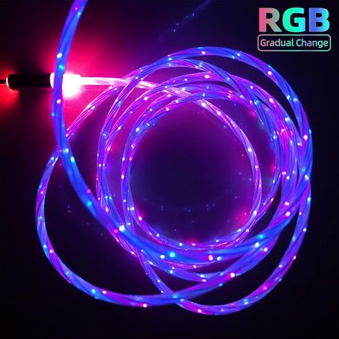 ULIKTO 3.3ft/1m نوع C كابل LED مضيء سلك شاحن مرئي 7 ألوان RGB تدريجي متغير لامع 3A شحن سريع USB A إلى USB C سلك مزامنة البيانات لهاتف Samsung Galaxy S21 S20 S10/S9/Note 20/10/9/8 in Saudi Arabia