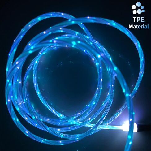 ULIKTO 3.3ft/1m نوع C كابل LED مضيء سلك شاحن مرئي 7 ألوان RGB تدريجي متغير لامع 3A شحن سريع USB A إلى USB C سلك مزامنة البيانات لهاتف Samsung Galaxy S21 S20 S10/S9/Note 20/10/9/8 in Saudi Arabia