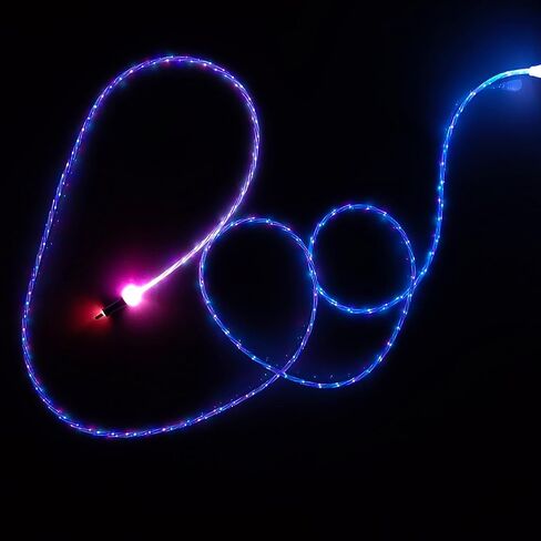 ULIKTO 3.3ft/1m نوع C كابل LED مضيء سلك شاحن مرئي 7 ألوان RGB تدريجي متغير لامع 3A شحن سريع USB A إلى USB C سلك مزامنة البيانات لهاتف Samsung Galaxy S21 S20 S10/S9/Note 20/10/9/8 in Saudi Arabia