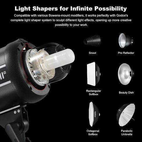 Godox 3 Pack QT600II 1800Ws 2.4G TTL Speedlite Studio Flash Strobe Light Bowens Mount Kit,GN76 1/8000s HHS,Recycle in 0.05-0.9 Sec for Studio Shooting, Location and Portrait Photography in Saudi Arabia