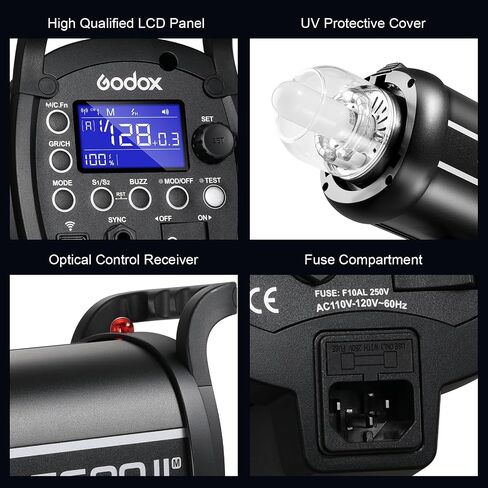 Godox 3 Pack QT600II 1800Ws 2.4G TTL Speedlite Studio Flash Strobe Light Bowens Mount Kit,GN76 1/8000s HHS,Recycle in 0.05-0.9 Sec for Studio Shooting, Location and Portrait Photography in Saudi Arabia