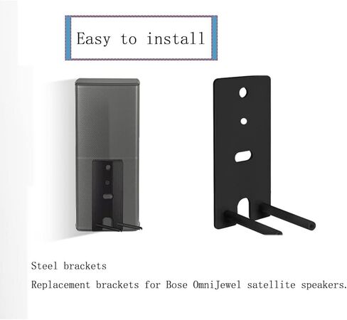 فوزادل دعامات تثبيت على الحائط لمكبرات الصوت من الستيل، متوافقة مع حامل بوز اومني جويل لايف ستايل 650، دعامات بديلة لمكبرات الصوت المحيطية بوز 700، اسود in Kuwait